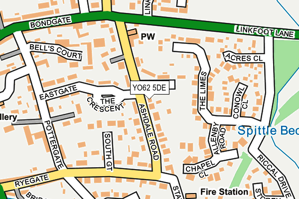 YO62 5DE map - OS OpenMap – Local (Ordnance Survey)