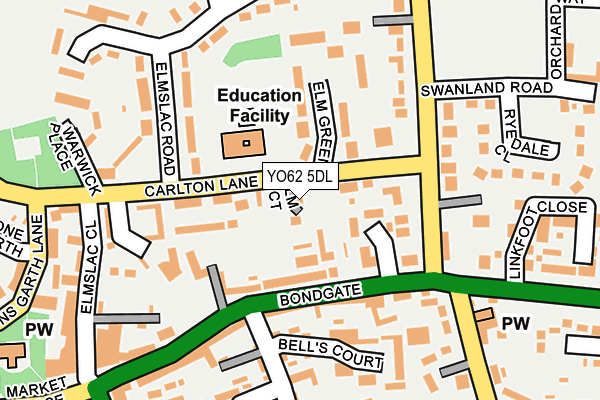 YO62 5DL map - OS OpenMap – Local (Ordnance Survey)