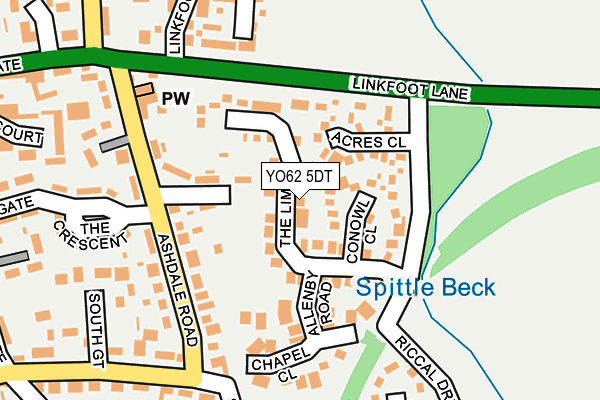 YO62 5DT map - OS OpenMap – Local (Ordnance Survey)