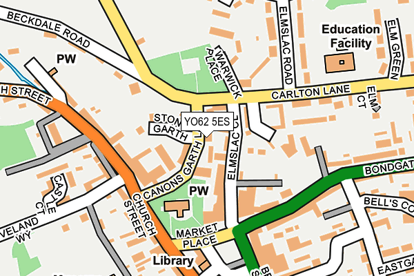 YO62 5ES map - OS OpenMap – Local (Ordnance Survey)