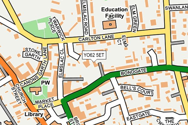 YO62 5ET map - OS OpenMap – Local (Ordnance Survey)