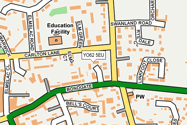 YO62 5EU map - OS OpenMap – Local (Ordnance Survey)