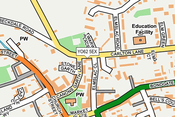 YO62 5EX map - OS OpenMap – Local (Ordnance Survey)