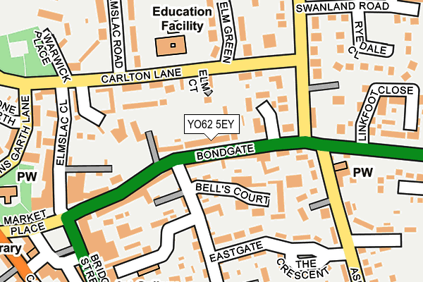 YO62 5EY map - OS OpenMap – Local (Ordnance Survey)
