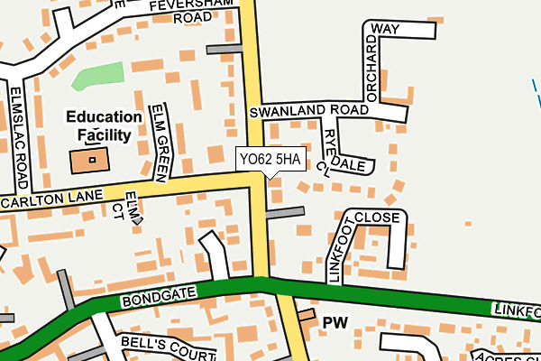 YO62 5HA map - OS OpenMap – Local (Ordnance Survey)