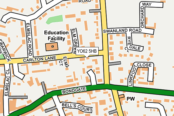 YO62 5HB map - OS OpenMap – Local (Ordnance Survey)