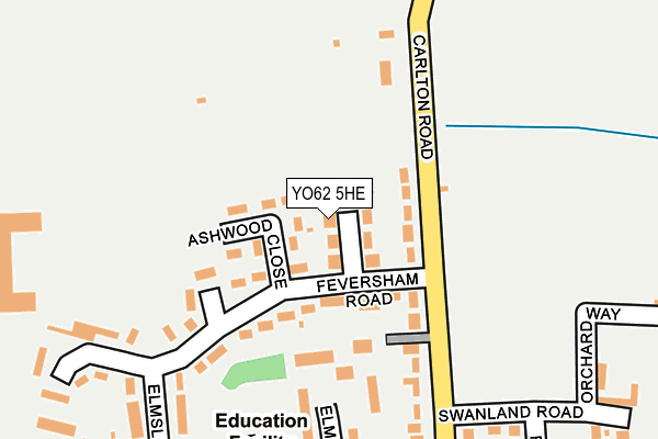 YO62 5HE map - OS OpenMap – Local (Ordnance Survey)