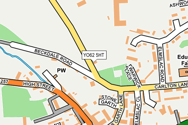 YO62 5HT map - OS OpenMap – Local (Ordnance Survey)