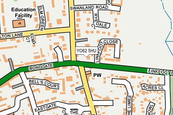 YO62 5HU map - OS OpenMap – Local (Ordnance Survey)