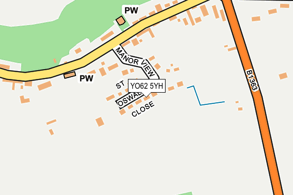 YO62 5YH map - OS OpenMap – Local (Ordnance Survey)