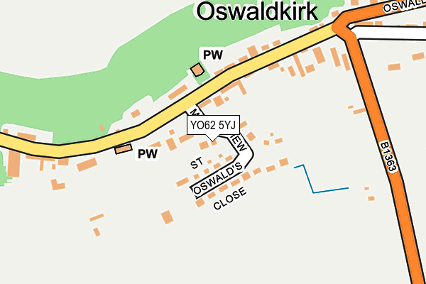 YO62 5YJ map - OS OpenMap – Local (Ordnance Survey)