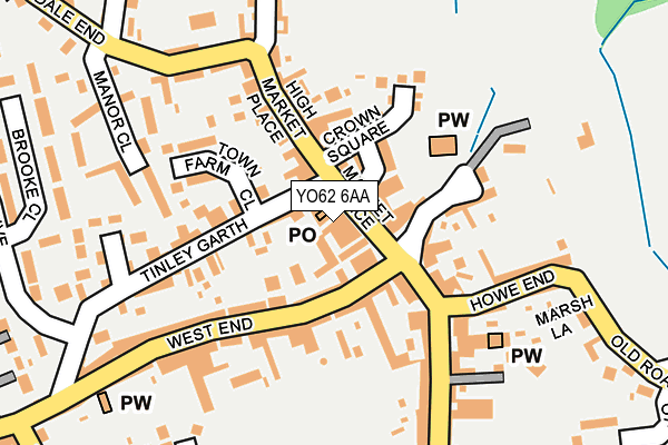 YO62 6AA map - OS OpenMap – Local (Ordnance Survey)
