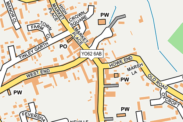 YO62 6AB map - OS OpenMap – Local (Ordnance Survey)