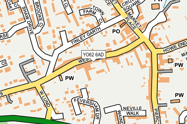YO62 6AD map - OS OpenMap – Local (Ordnance Survey)