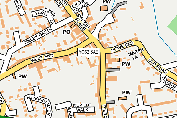 YO62 6AE map - OS OpenMap – Local (Ordnance Survey)