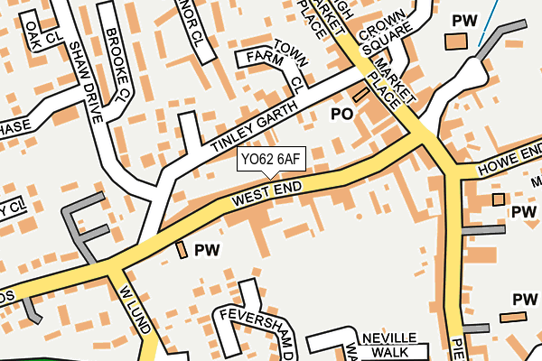 YO62 6AF map - OS OpenMap – Local (Ordnance Survey)