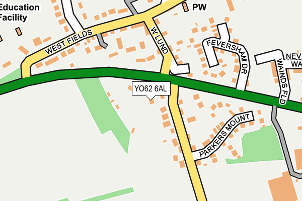 YO62 6AL map - OS OpenMap – Local (Ordnance Survey)