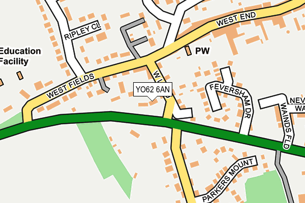 YO62 6AN map - OS OpenMap – Local (Ordnance Survey)