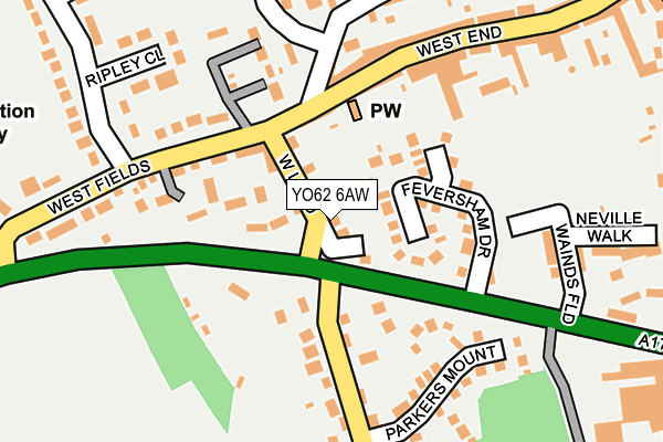 YO62 6AW map - OS OpenMap – Local (Ordnance Survey)