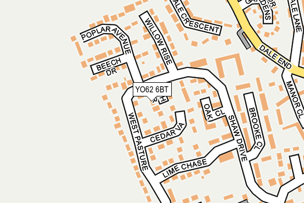 YO62 6BT map - OS OpenMap – Local (Ordnance Survey)