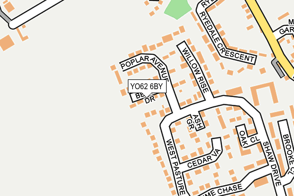 YO62 6BY map - OS OpenMap – Local (Ordnance Survey)