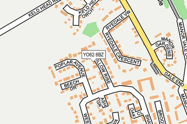YO62 6BZ map - OS OpenMap – Local (Ordnance Survey)