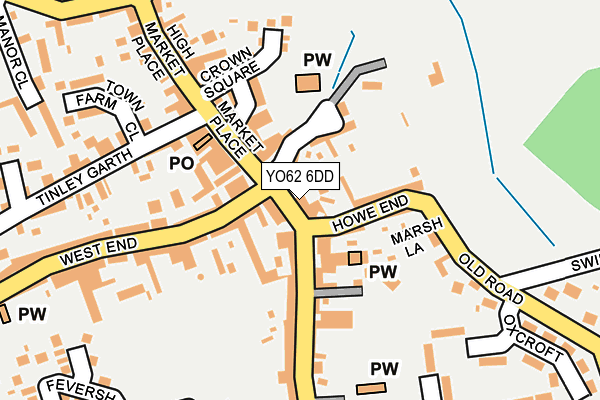 YO62 6DD map - OS OpenMap – Local (Ordnance Survey)