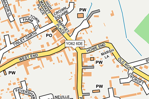 YO62 6DE map - OS OpenMap – Local (Ordnance Survey)