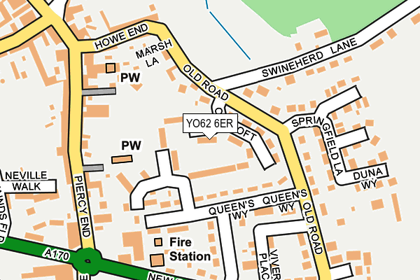 YO62 6ER map - OS OpenMap – Local (Ordnance Survey)