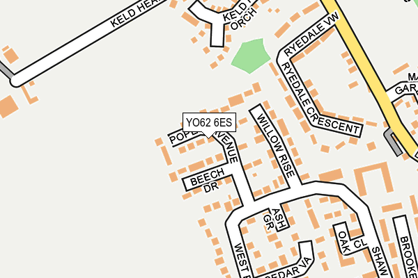 YO62 6ES map - OS OpenMap – Local (Ordnance Survey)