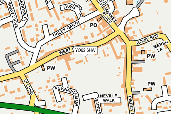 YO62 6HW map - OS OpenMap – Local (Ordnance Survey)