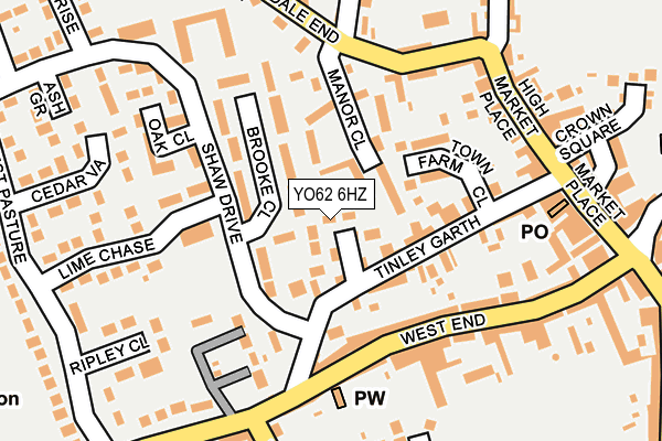 YO62 6HZ map - OS OpenMap – Local (Ordnance Survey)