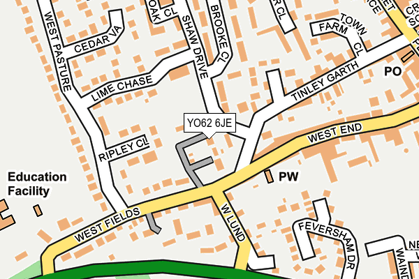 YO62 6JE map - OS OpenMap – Local (Ordnance Survey)