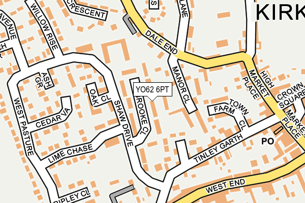 YO62 6PT map - OS OpenMap – Local (Ordnance Survey)
