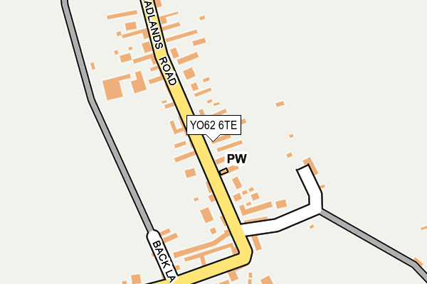 YO62 6TE map - OS OpenMap – Local (Ordnance Survey)