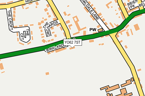 YO62 7ST map - OS OpenMap – Local (Ordnance Survey)