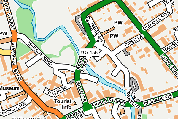 YO7 1AB map - OS OpenMap – Local (Ordnance Survey)
