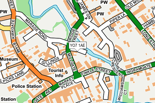 YO7 1AE map - OS OpenMap – Local (Ordnance Survey)