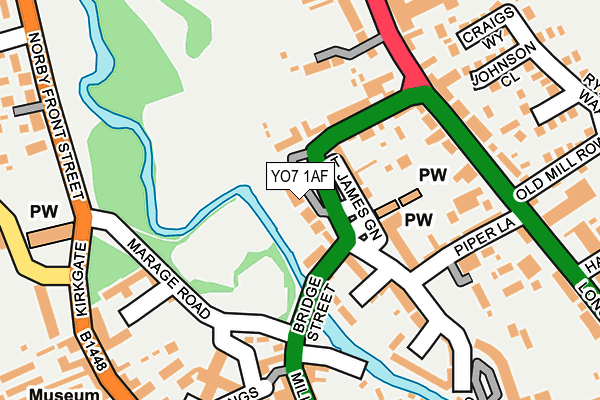 YO7 1AF map - OS OpenMap – Local (Ordnance Survey)