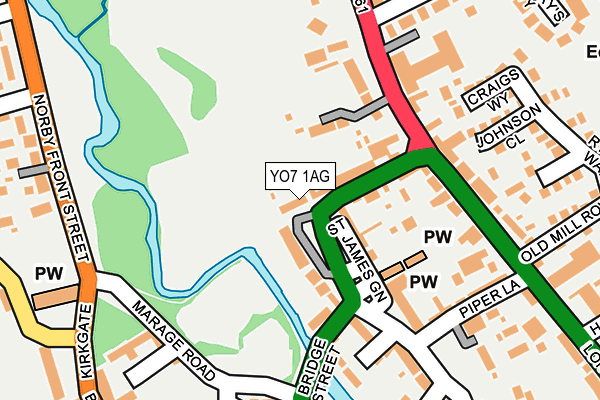 YO7 1AG map - OS OpenMap – Local (Ordnance Survey)