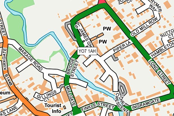 YO7 1AH map - OS OpenMap – Local (Ordnance Survey)