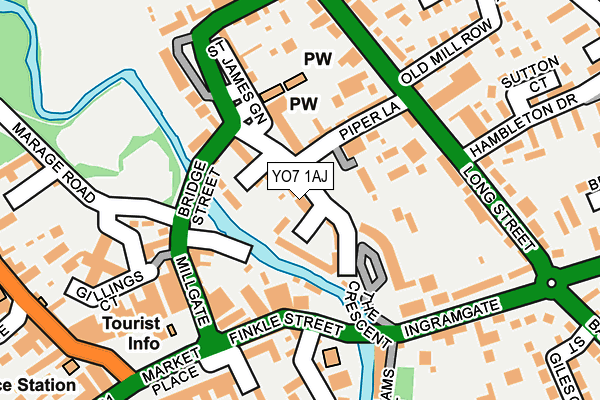 YO7 1AJ map - OS OpenMap – Local (Ordnance Survey)
