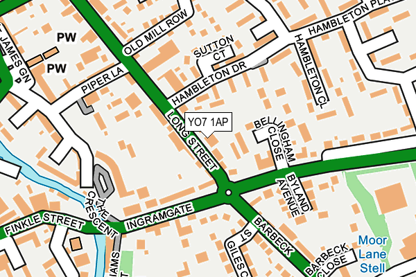 YO7 1AP map - OS OpenMap – Local (Ordnance Survey)