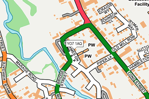 YO7 1AQ map - OS OpenMap – Local (Ordnance Survey)