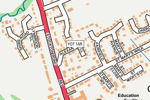 YO7 1AR map - OS OpenMap – Local (Ordnance Survey)