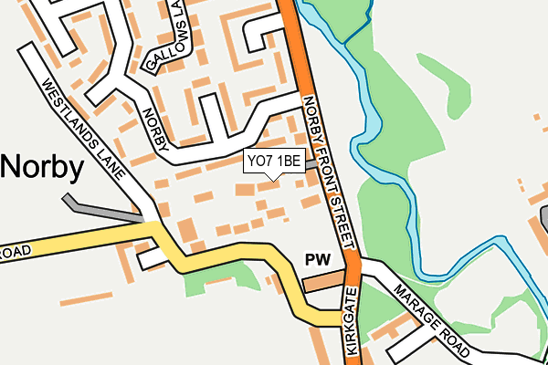 YO7 1BE map - OS OpenMap – Local (Ordnance Survey)
