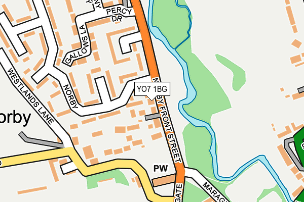 YO7 1BG map - OS OpenMap – Local (Ordnance Survey)