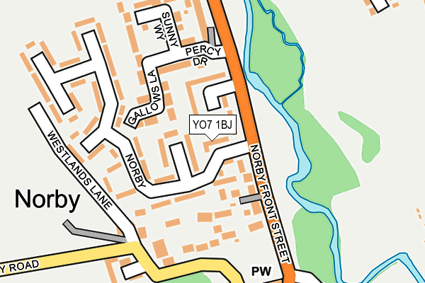 YO7 1BJ map - OS OpenMap – Local (Ordnance Survey)