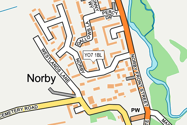 YO7 1BL map - OS OpenMap – Local (Ordnance Survey)