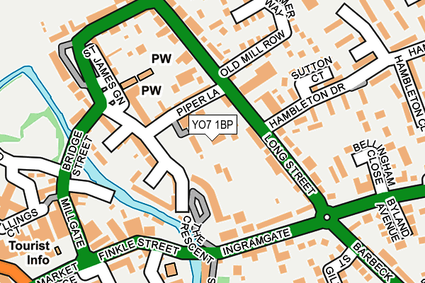 YO7 1BP map - OS OpenMap – Local (Ordnance Survey)